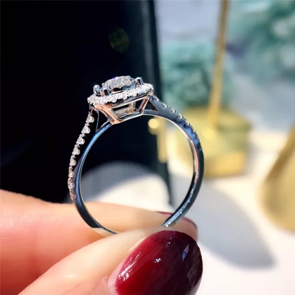 Square Round Stone Ring - Picture 4 of 4